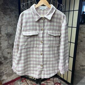 Moodie Lavender/Cream Gingham Shacket: Size MEDIUM